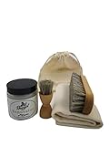 Hebold Schuhmacherei Schuhpflegeset mit Burgol Renovator zur Restauration von trockenen und beanspruchtem Leder: Farbe: farblos Set Bürste, Tiegelbürste, Tuch, Beutelfarblos Renovator 100 ml