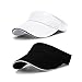 Ylinwtech 2 Stück Sonnenschutz Kappe,Sonnenhut,Visor Cap,Sonnenblende,Sonnenschutzkappe Sonnenblende Verstellbar Herren Damen für Sport,Tennis,Golf,Beach(Weiß,Schwarz)