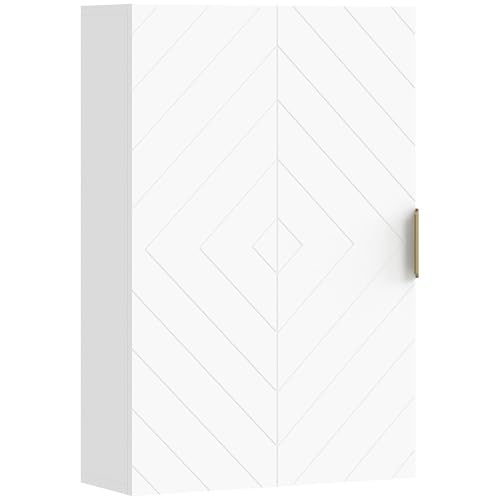 kleanking Armadietto Bagno da Parete con Anta Decorata e Maniglia