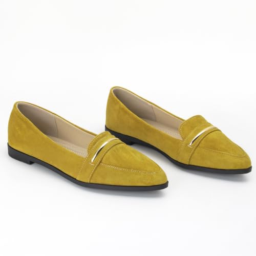 Image of Pointy Toe Penny Loafers for Women Dress Office Work Flats Shoes