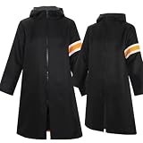 Unisex Anime Halloween Outfits Men Long Black Jacket Cosplay Costumes Cloak Cape Robe Trench Coat (Three, M)