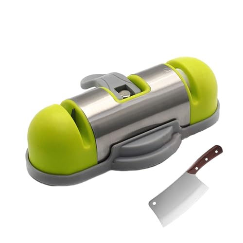 Afilador de cocina,Piedra cortadora para cuchillos, Cortador de acero de tungsteno manual, Afilador de tijera multifuncional con fondo de ventosa para cocina