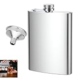 Zpeiran Edelstahl Flachmann,Flachmann Set aus Edelstahl,Tragbar Mit Trichter,Aus 304 Edelstahl,für Whiskey,Rum,Wodka,Geeignet für Wandern und Party(12 oz/340ML)