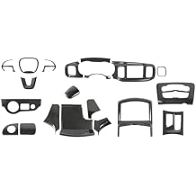 JWWY Dashboard Carbon Fiber Interior Trim Kit Cover Fit for 2015-2026+ Dodge Charger, Gear Shift Panel Console Outlet Vent Cup Holder Navigation Panel Headlight Switch Cover,20Pcs
