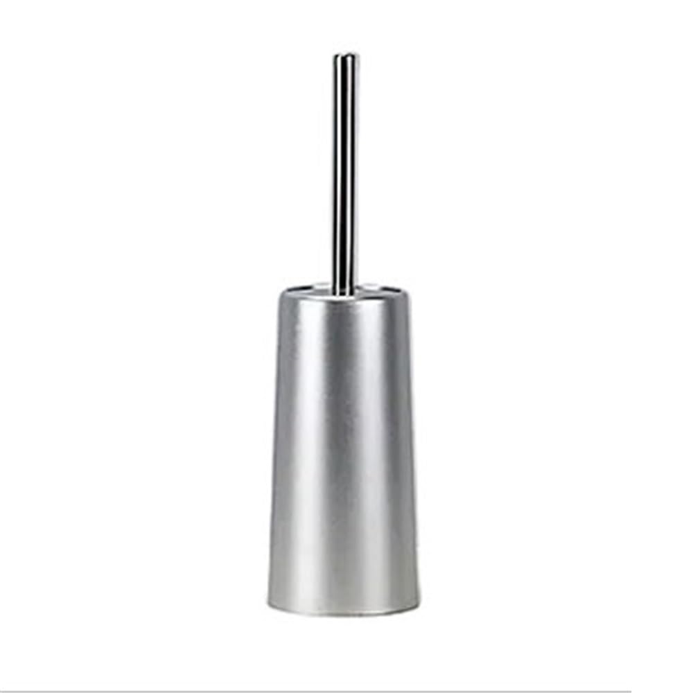 Zyyanshop Silver Toilet Brush Toilet Brush Kit Floor Standing With Holder Household Bath Accessories(Silver)