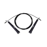 top vit Speed Rope Premium, Springseil inklusive Tasche, Länge einstellbar, schnelle Kugellager (schwarz)