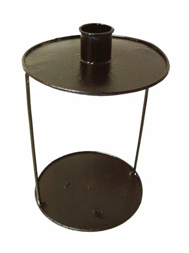 CANDELABRO PORTAVELA Velas Metal Redondo Negro Grande