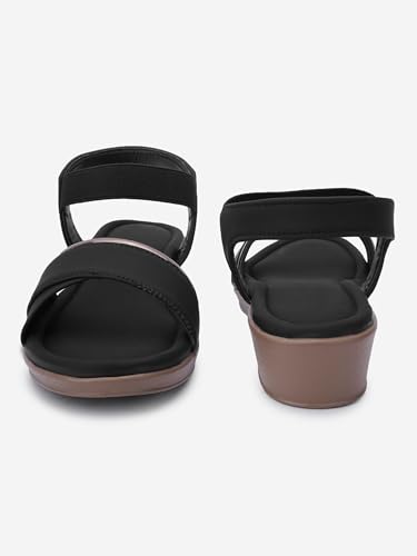 Image of SKOLL Wedges Heels Sandals For Women, Comfortable Heel, Ankle Straps