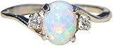 Exquisite Women's 925 Sterling Silver Ring Oval Cut Fire-Opal Diamond Jewelry Birthday Gift Bridal Party Ring (Size 7)