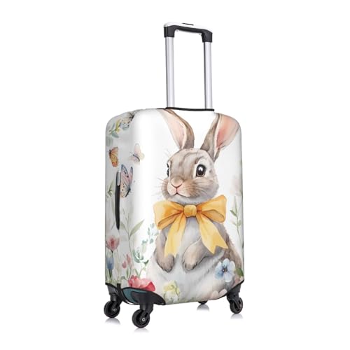 Easter Rabbit Luggage Cover for Suitcase Butterfly Bunny Elastic Suitcase Cover Protector Luggage Sleeve Anti Scratch Dust Fits 22-24 Inch3