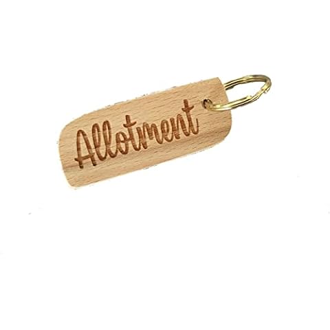 Decalarama Allotment Keyring Gift - Name Key Ring - Engraved Hardwood Keyring Novelty Custom Gardening Gift Cover