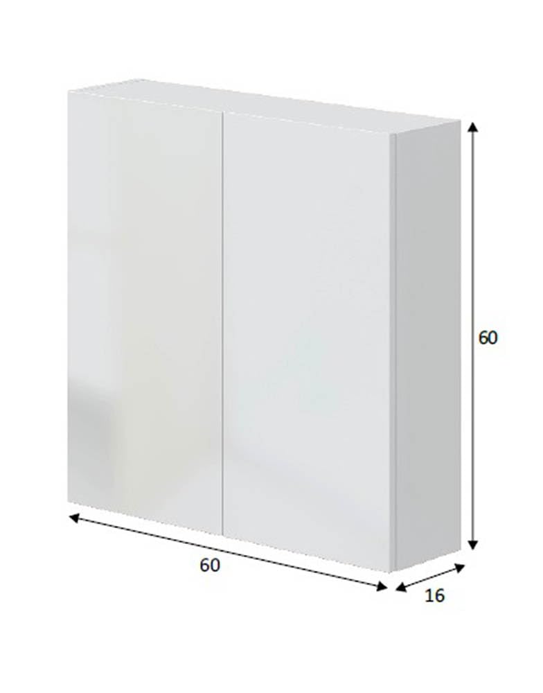 PEGANE Armoire Suspendue de Salle de Bain 60 cm avec 2 Portes Coloris Blanc - Longueur 60 x Profondeur 16 x Hauteur 60 cm