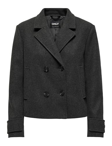 ONLY Onlfreja Life Short Db Jacket Otw Noos Abrigo, Gris Oscuro, XL para Mujer