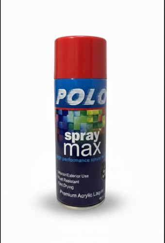 Image of Polo Spray Paint for Metal,Wood,Walls and Automotive Cars,Bikes(Multipurpose)|Quick Drying|Durable|400ml (Red)