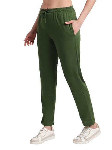 Image of T T Women Regular Fit Poly Jersey Solid Trackpant