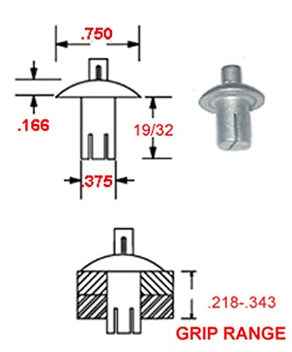 BLACK ANODIZED ALUMINUM BLIND RIVET 3/16