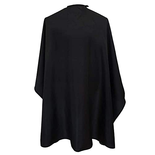 Professional Black Hair Salon Cape, Barber Cape for Men/Adults, Hair Cutting Cape with Adjustable Metal Snap Closure Hairdressing Gown Waterproof for Hair Stylist and Barber Shop Accessories 63”× 55”
