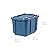 IRIS USA 12 Gallon Eco-Friendly Heavy Duty Truck Bed Toolbox Storage Tote Bins with Lids, 4 Pack - Made in USA, Tough Snap On Lid Stackable Industrial Rugged Tubs, Garage Organization Reusable - Navy