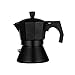 3/6 filiżanek ekspres do kawy, Moka dzbanek do kawy klasyczny włoski ekspres do kawy espresso Greca perkolator do parzenia, aluminium, czarny