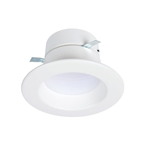 Image of HALO RL 4 inch LED Recessed Light Retrofit Selectable CCT 2700K 3000K 3500K 4000K 5000K Dimmable Dim to Warm 600 /900 Lumens Wet Location Indoor Outdoor Ceiling Downlight RL4LS9FSD2W1EWH