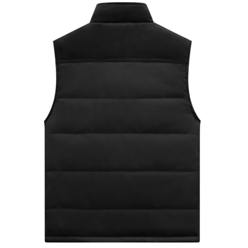 Image of Msmsse Men's Outerwear Vests Winter Quilted Padded Vest Gilet Stand Collar Warm Puffer Vest