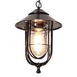 chao zan lampada a sospensione per esterni, impermeabile, ip44, in vetro di alluminio, per ristorante, balcone, gazebo decorativo, per esterni, senza lampadina e27 (d)