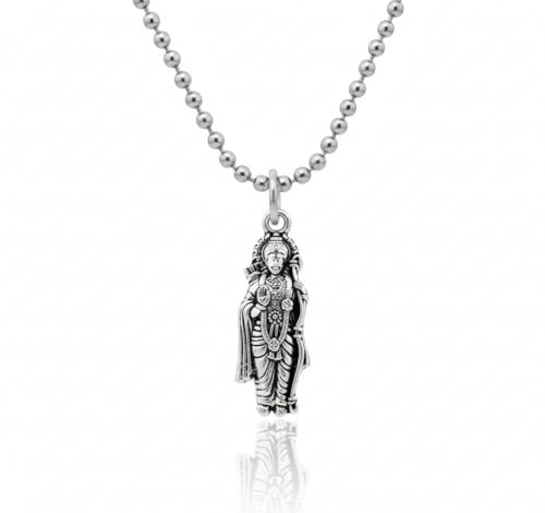 Jewel Harbour Lord Rama Ji Stainless Steel Pendant Necklace - Divine Archer Ram Lalla Jewelry with Oxidized Finish