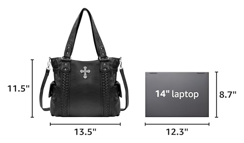 Bolso Hobo grande para mujer con asa y correa ajustable miniatura 3