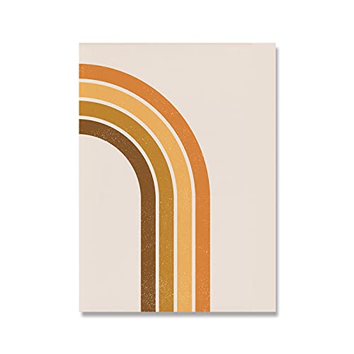 Lienzo de pared estilo arcoíris retro para decoración de interiores modernos pack de 2 láminas 3