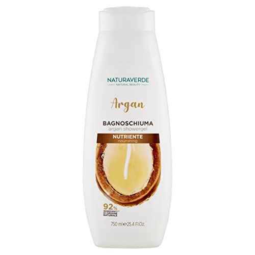 Naturaverde | Natural Beauty - Bagnoschiuma Argan Nutriente, Docciaschiuma per il Corpo, Ingredienti di Origine Naturale, 750ml