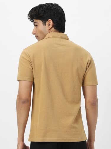 Image of Urbano Fashion Men's Textured Regular Fit Half Sleeve Cotton Polo T-Shirt