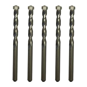 5.5mm x 100mm TCT Tipped Masonry Drill Bits (Pack Of 5) For Concrete Brick Porcelain Ceramic Tile Plastic Wood