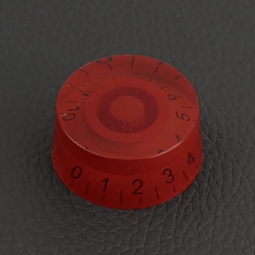 FLEOR 4pcs Red Guitar Knobs Top Hat Volume Tone Speed Control Knob for Electric Guitar Parts
