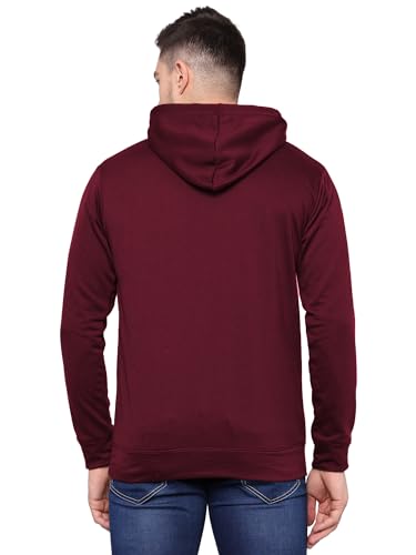 Image of TQH Men's Cotton Blend Fleece Solid Hooded Neck Sweatshirt