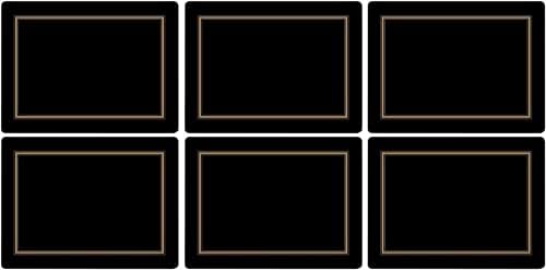 Pimpernel Classic Black Placemats - Set of 6