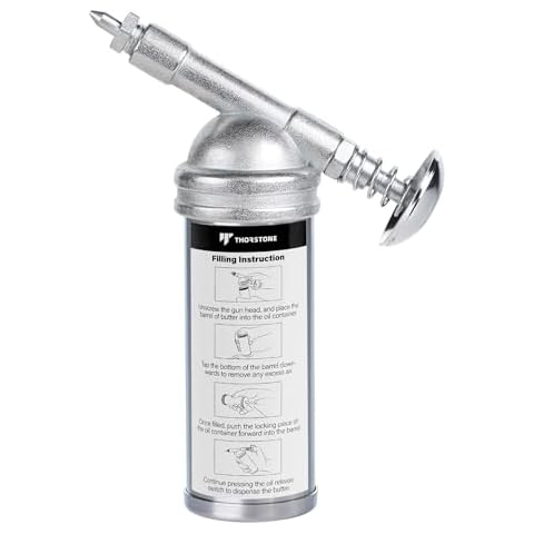 Thorstone Bicycle Push-Type Mini Grease Gun | One Handed Operation | Needle Nozzle Easily Grease Small Fittings Cover