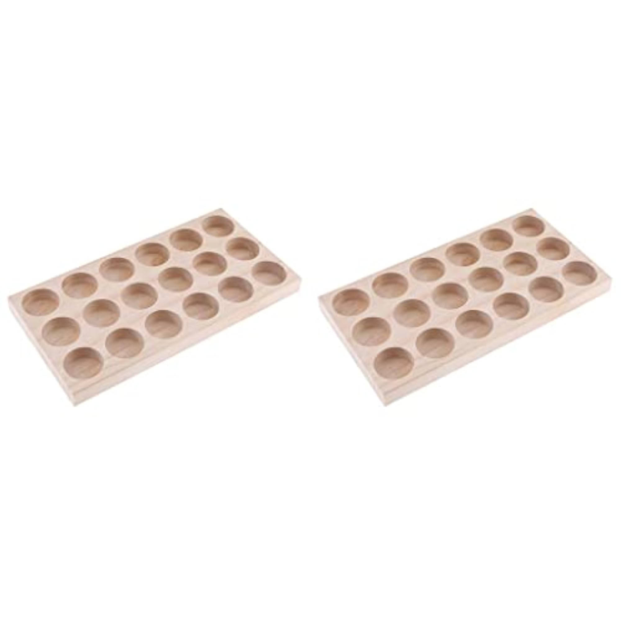 2X 18 Slots Wooden Essential Oil Holder Display Case