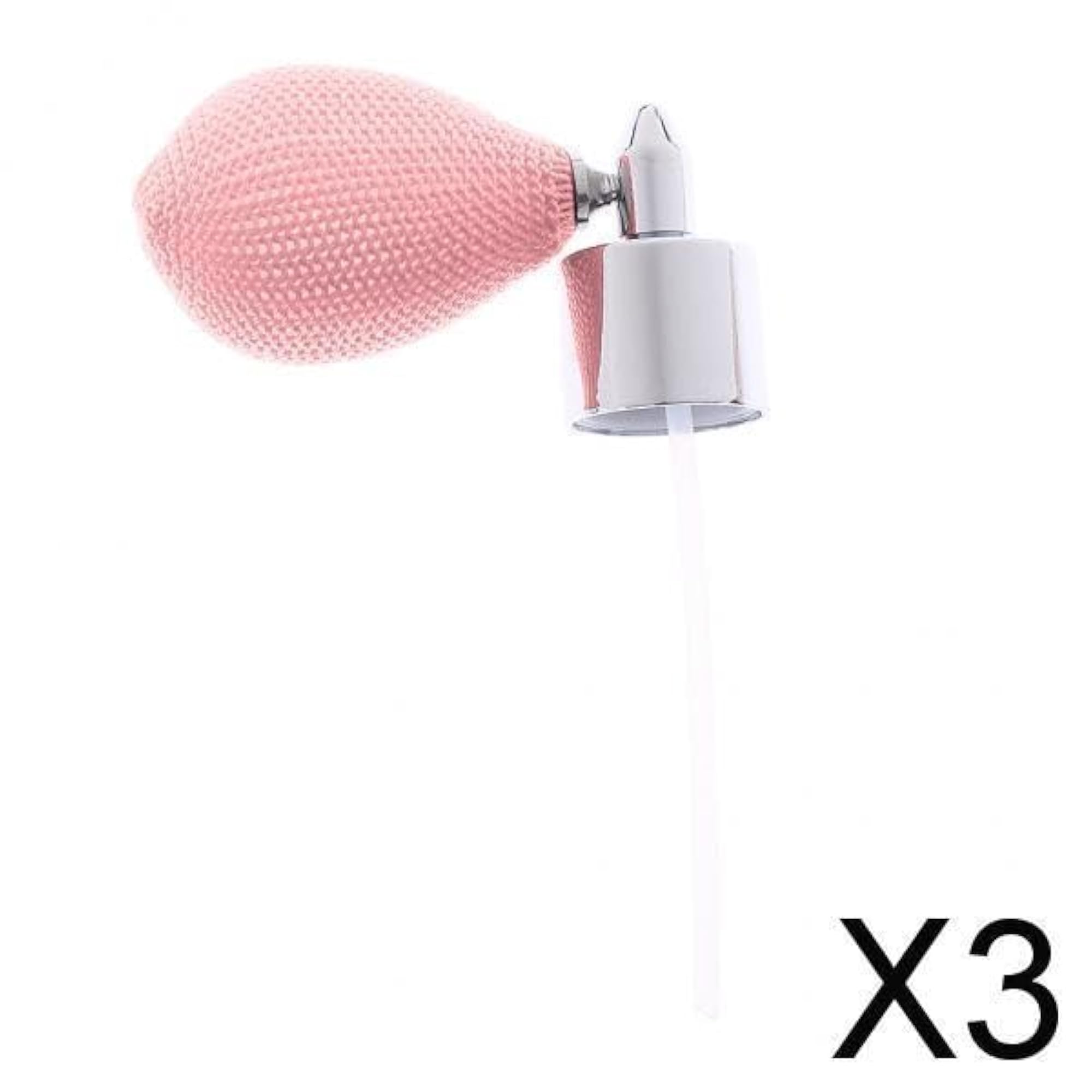 3x Retro Glass Perfume Bottles with Silver Cap, Short Spray Atomizer
