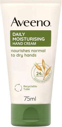 Aveeno Daily Moisturising Hand Cream (1x 75ml), Nourishing Lotion with 24-Hour Moisturisation and Nourishing Oat, Moisturiser for Normal to Dry Hands