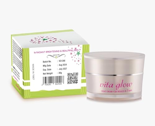 Vita Glow Skin Whitening Night Cream – Radiant Glow & Even Tone Formula – Brightening Face Cream for Men & Women – 30g