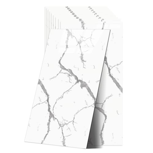 Adesivi per piastrelle in marmo, autoadesivi, per cucina, 60 x 30 cm, impermeabili, per cucina e bagno (Bianco Avorio)