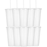 Yisituo Vasos de plástico reutilizables de 24 onzas, paquete de 10 vasos...