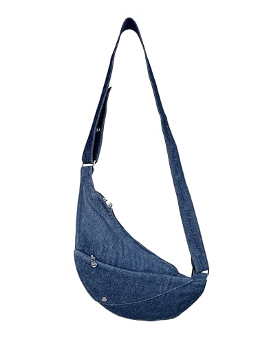 SASH Classic Denim Half Bag - Womens Sling Bag with RFID Protection - Half Left Hip - Great for Travel
