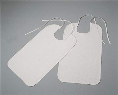 Royal Europe Textile - Baberos Rizo Sanitario, 100% ALGODÓN + PVC, Blancos, 45x60cm, Pack 10 ud