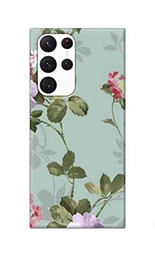 Image of Printed Hard Back Cover Case for Samsung Galaxy S22 Ultra 5G Back Cover (Floral Painting) -702