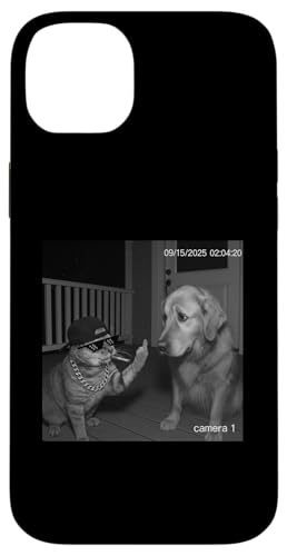 Funny Cat Flipping Off Middle Finger On Security Camera X}zP[X iPhone 14 Plus p