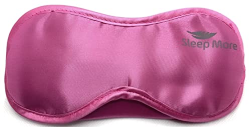Sleep More (Large-XL) Sleeping Mask for Men or Women, with Free “ONE BAG”. A PINK Satin Natural Rest Aid for Sleep Disorders & Insomnia