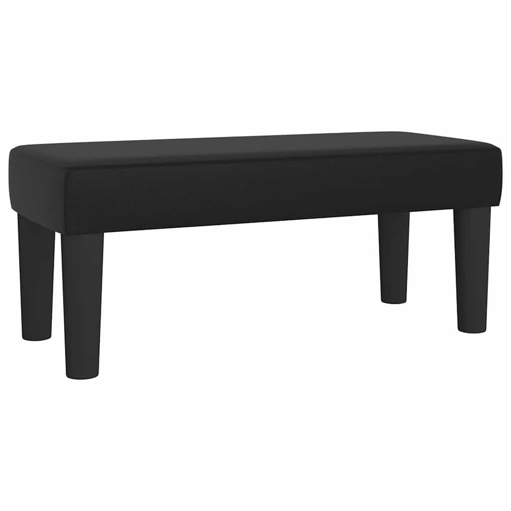 Banco de Cuero Sintetico Negro 70x30x30 cm con Asiento Acolchado