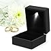 LED Light Ring Box, Fashionable Lighted Ring Storage Box Jewelry Display Case Proposal,Engagement,Wedding,Gift(Black)