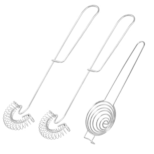 Pack de 3 Fouets Inox avec Séparateur d'Oeuf à Clip et cuillere magique - Fouets à Fils Denses pour un Mélange Efficace, Accessoires de Cuisine Argentés...